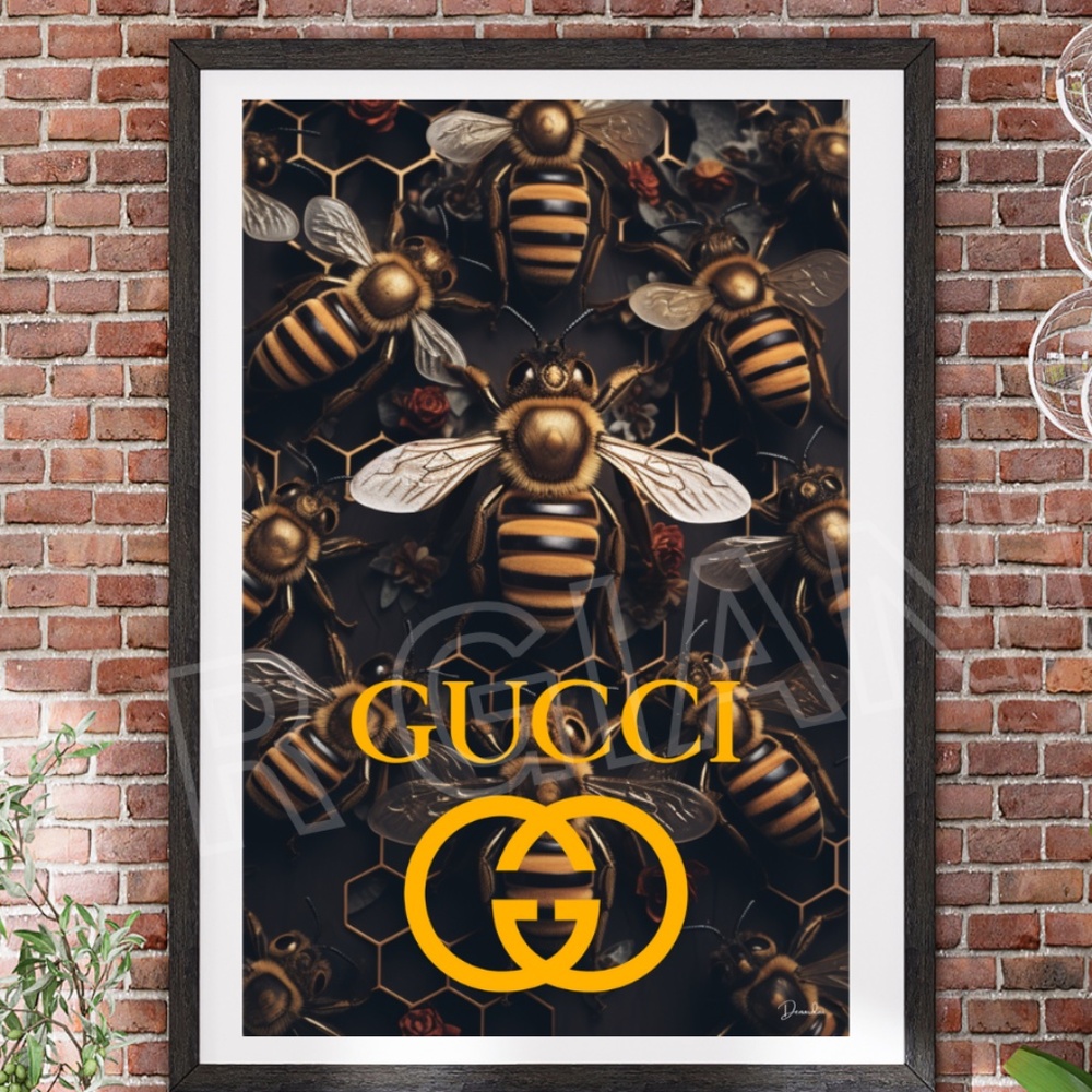 Gucci Bee Wall Art 11x17 Print Wall Decor Gucci Art